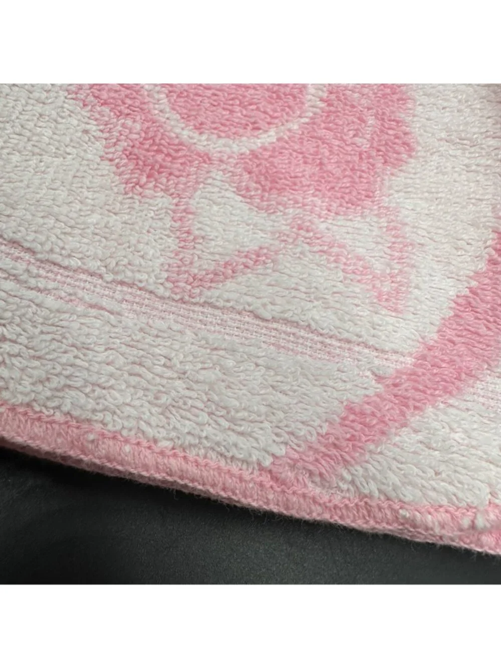 Vintage Bath Towel Washcloth Set Floral Pink Rose Flowers Cottage Romantic Retro